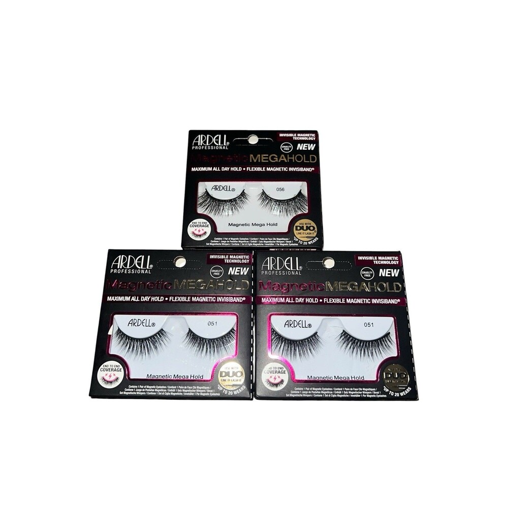 Ardell Magnetic Mega Hold Eyelashes Black Reusable 3 Packs